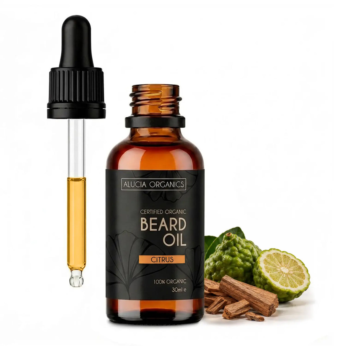 Alucia Organics Certified Organic Beard Oil Citrus 30ml Alucia Organics
