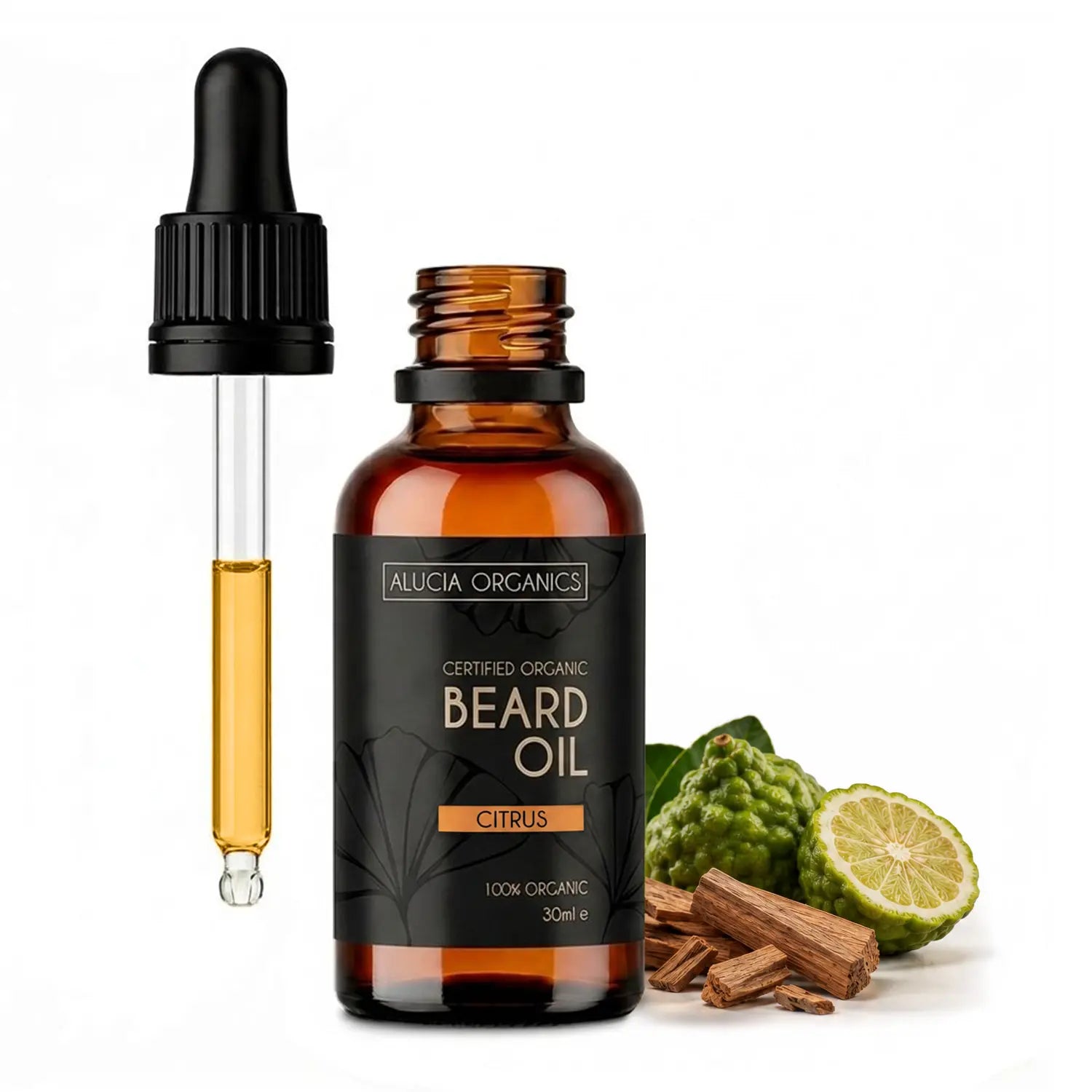 Alucia Organics Certified Organic Beard Oil Citrus 30ml Alucia Organics