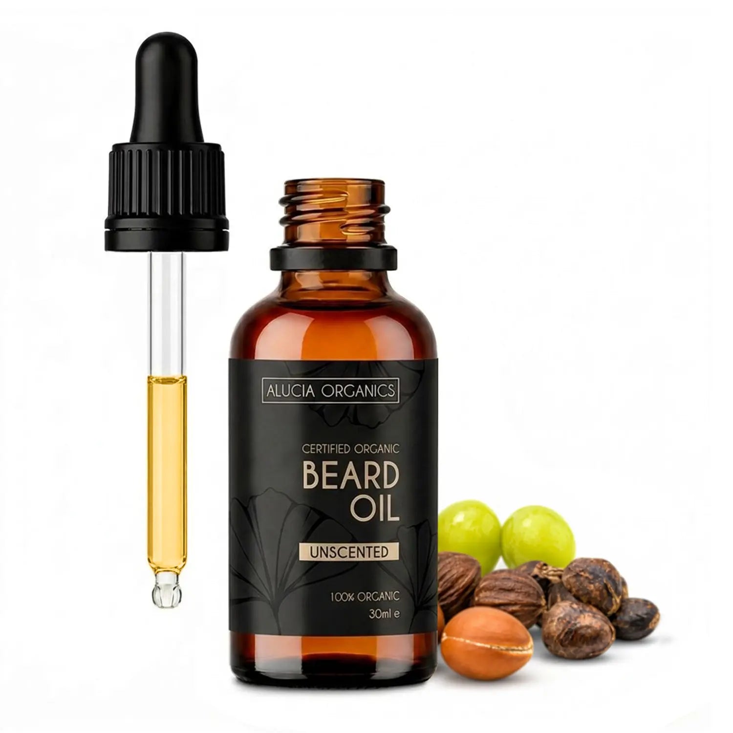 Alucia Organics Certified Organic Beard Oil Unscented 30ml Alucia Organics