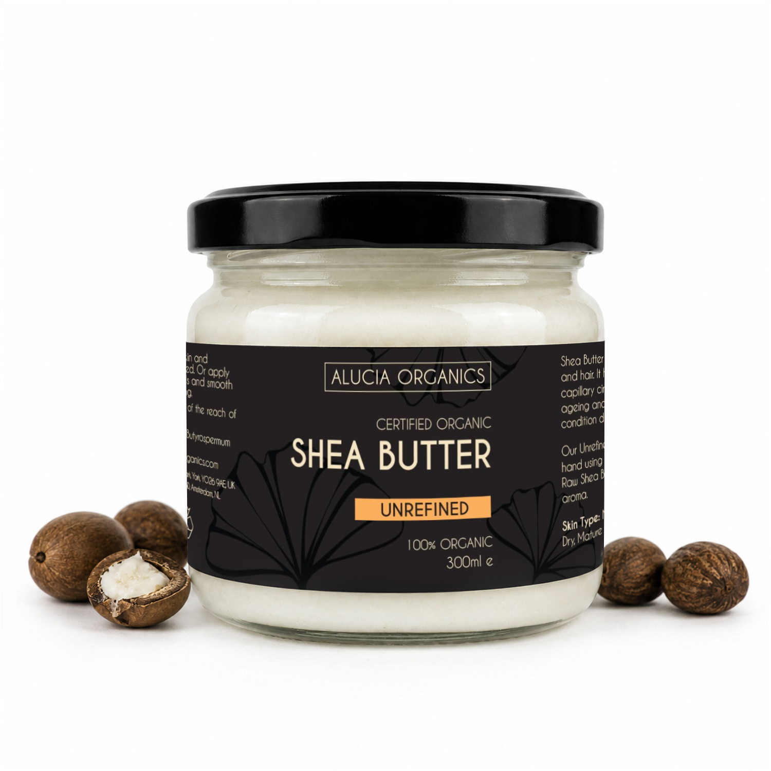 Alucia Organics Certified Organic Shea Butter Raw Unrefined 300ml